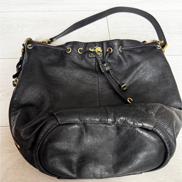 Coach Madison F1120-17016 Pebbled Leather Hobo Drawstring Bucket Purse Bag - Picture 11 of 13